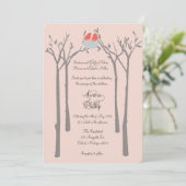 Moderne uitnodiging voor vogels en bomen (Staand voorkant)