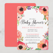 MODERNE uitnodiging voor WATERVERF baby shower (Voorkant / Achterkant)