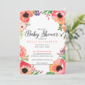 MODERNE uitnodiging voor WATERVERF baby shower (Staand voorkant)