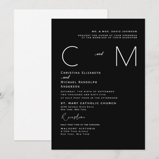 Moderne uitnodiging voor weddenschappen (Voorkant / Achterkant)