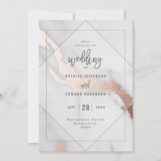 Moderne uitnodiging voor weddenschappen en rozen (Voorkant)