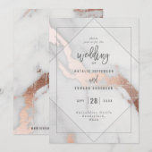 Moderne uitnodiging voor weddenschappen en rozen (Voorkant / Achterkant)