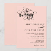 Moderne uitnodiging voor weddenschappen in calligr (Voorkant / Achterkant)