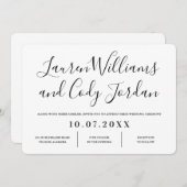Moderne uitnodiging voor weddenschappen in wit en  (Voorkant / Achterkant)