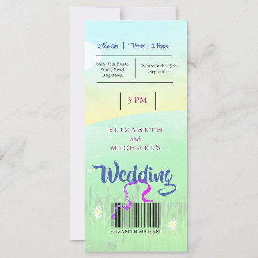 Moderne uitnodiging voor weddenschappen op het bru (Achterkant)