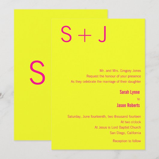 Moderne uitnodiging voor weddenschappen op monogra (Voorkant / Achterkant)