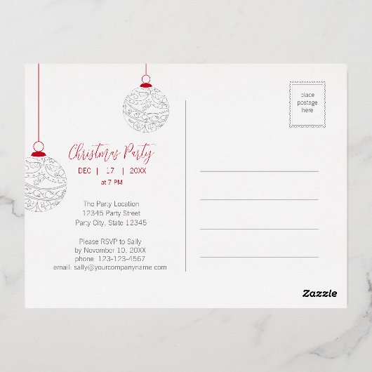 Moderne uitnodiging voor zakelijke kerst met elega (Achterkant)