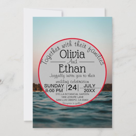 Moderne uitnodiging voor zeeverbindingen op zee (Voorkant)