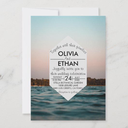 Moderne uitnodiging voor zeeverbindingen op zee (Voorkant)