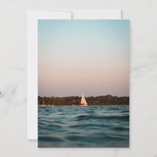 Moderne uitnodiging voor zeeverbindingen op zee (Achterkant)