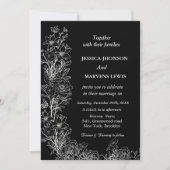 Moderne uitnodiging voor zwarte bruiloft in Wildfl (Voorkant)