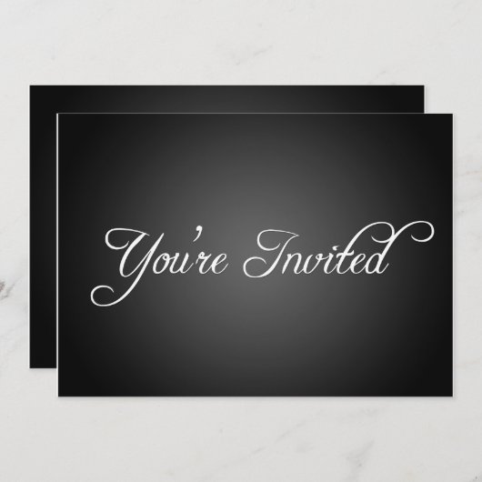 Moderne uitnodiging voor zwarte partij (Voorkant / Achterkant)