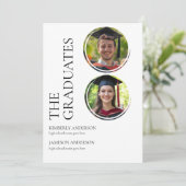 Moderne uitnodigingen van de Joint Graduation Part (Staand voorkant)