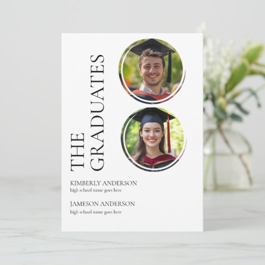 Moderne uitnodigingen van de Joint Graduation Part (Staand voorkant)