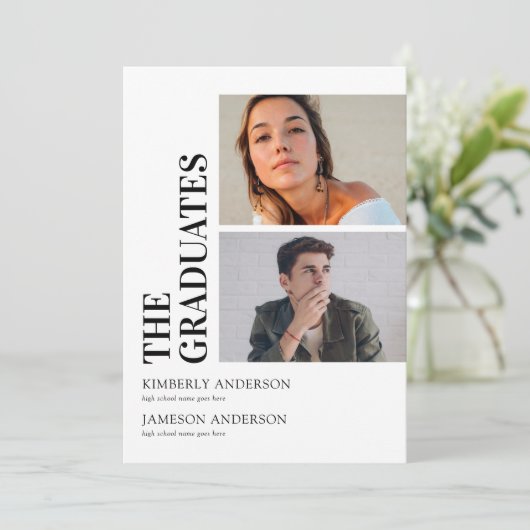 Moderne uitnodigingen van de Joint Graduation Part (Staand voorkant)