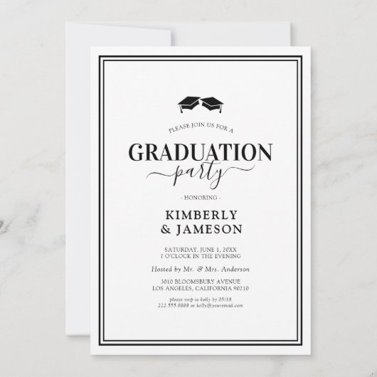 Moderne uitnodigingen van de Joint Graduation Part (Achterkant)