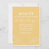 Moderne uitnodigingen voor 70e verjaardag Floral Y (Voorkant)