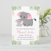 moderne uitnodigingen voor een babyshower met een  (Staand voorkant)
