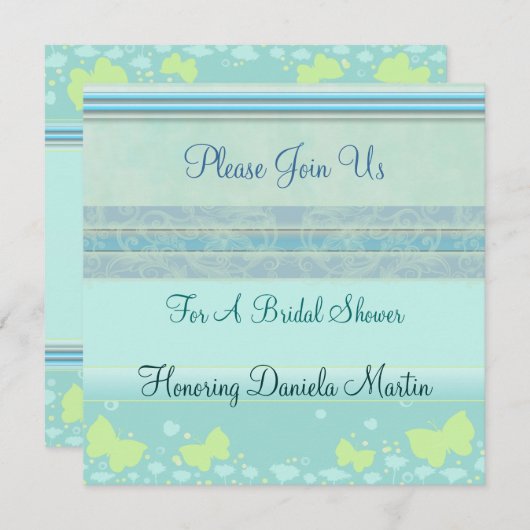 Moderne uitnodigingen voor een bridal/bruiloft (Voorkant / Achterkant)