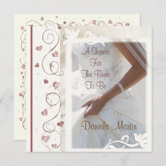 Moderne uitnodigingen voor een bridal/bruiloft (Voorkant / Achterkant)