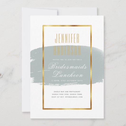 Moderne uitnodigingen voor een theebrunch voor bru (Voorkant)