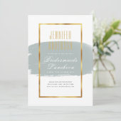 Moderne uitnodigingen voor een theebrunch voor bru (Staand voorkant)