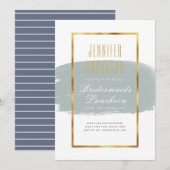 Moderne uitnodigingen voor een theebrunch voor bru (Voorkant / Achterkant)