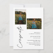 Moderne uitnodigingen voor eindexamen met eenvoudi (Achterkant)