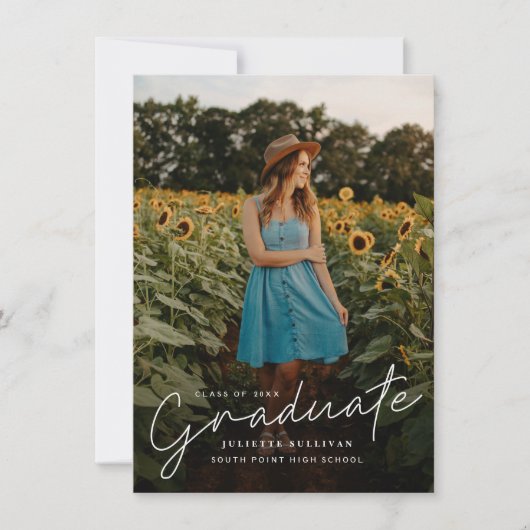 Moderne uitnodigingen voor eindexamen met eenvoudi (Voorkant)