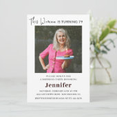 Moderne uitnodigingen voor haar 79e verjaardag (Staand voorkant)