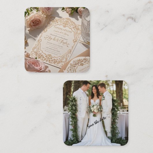 Moderne uitnodigingen voor klassieke liefde (Voorkant / Achterkant)