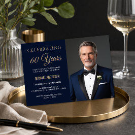 Moderne uitnodigingsfoto voor 60ste verjaardag kaart