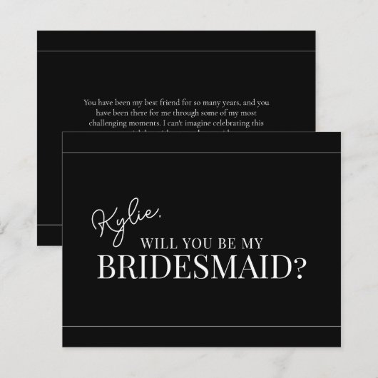Moderne Uitnodigingskaart voor Bruidsmeisjes Kaart (Voorkant / Achterkant)