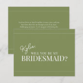 Moderne Uitnodigingskaart voor Bruidsmeisjes Kaart (Voorkant / Achterkant)