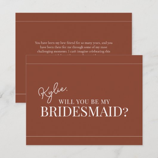 Moderne Uitnodigingskaart voor Bruidsmeisjes Kaart (Voorkant / Achterkant)