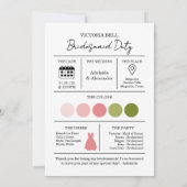 Moderne Uitnodigingskaart voor Bruidsmeisjes Kaart (Achterkant)