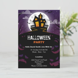 Moderne uitnodigingskaart voor Halloween op maat Kaart