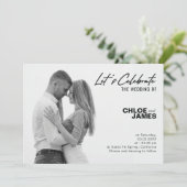 Moderne uitnoeping van het Elegant Script Photo We Kaart (Staand voorkant)