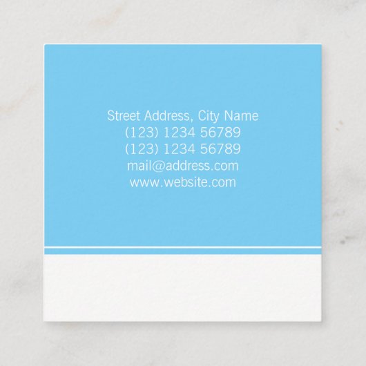 Moderne uitstand vierkante visitekaartje (Achterkant)