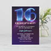 Moderne Uitstekende 16 Verjaardag Uitnodigingen (Staand voorkant)