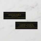 Moderne, uitstekende ontwerp-Sjabloon - zwart goud Mini Visitekaartje (Voorkant / Achterkant)