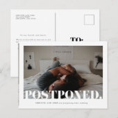 Moderne Uitstel Trouwdatum Aanpassen Aankondigingskaart (Voorkant / Achterkant)
