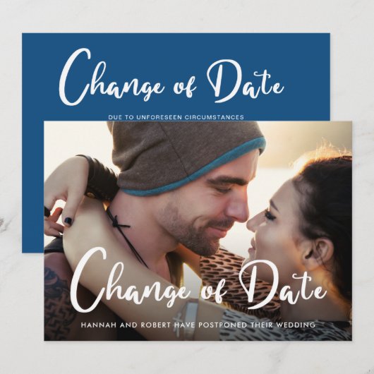 Moderne uitstel van de bruiloft verandering van da aankondiging (Voorkant / Achterkant)