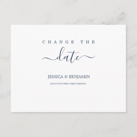 Moderne uitsteldatum huwelijk briefkaart (Voorkant)