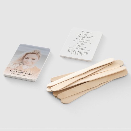 Moderne Uitvaart | Herdenkingsdienst Volgorde Foto Handwaaier (Niet-gemonteerd)