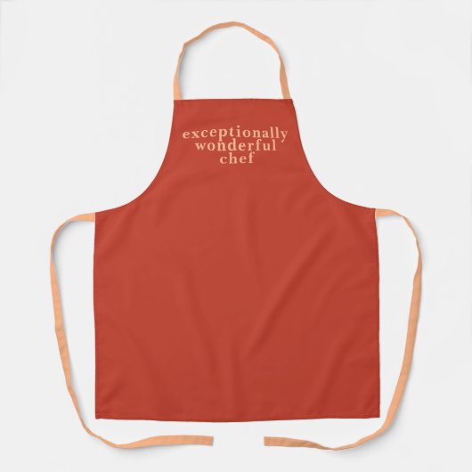 Moderne Uitzonderlijk Prachtige Chef Donkeroranje Schort (Voorkant)