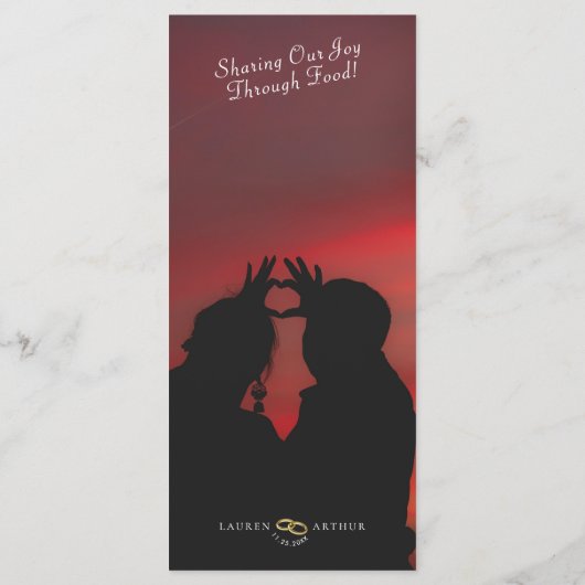 Moderne ultra chique minimale foto bruiloft menu K (Achterkant)