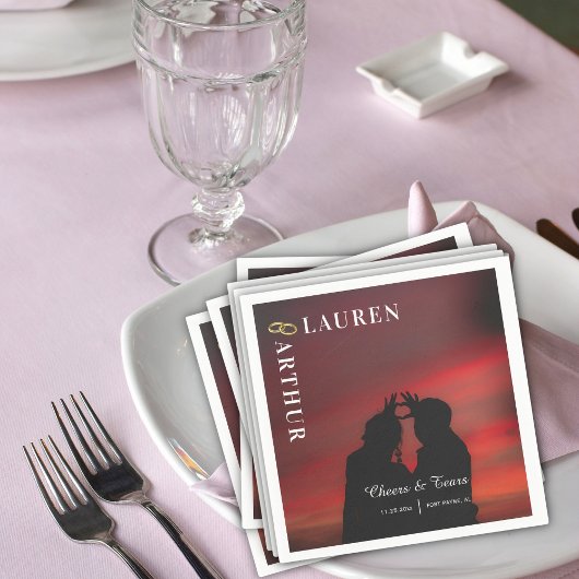 Moderne ultra chique minimale foto bruiloft servet