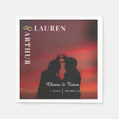 Moderne ultra chique minimale foto bruiloft servet (Voorkant)