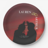 Moderne Ultra Chique Minimale Fotobruiloft Papieren Bordje (Voorkant)